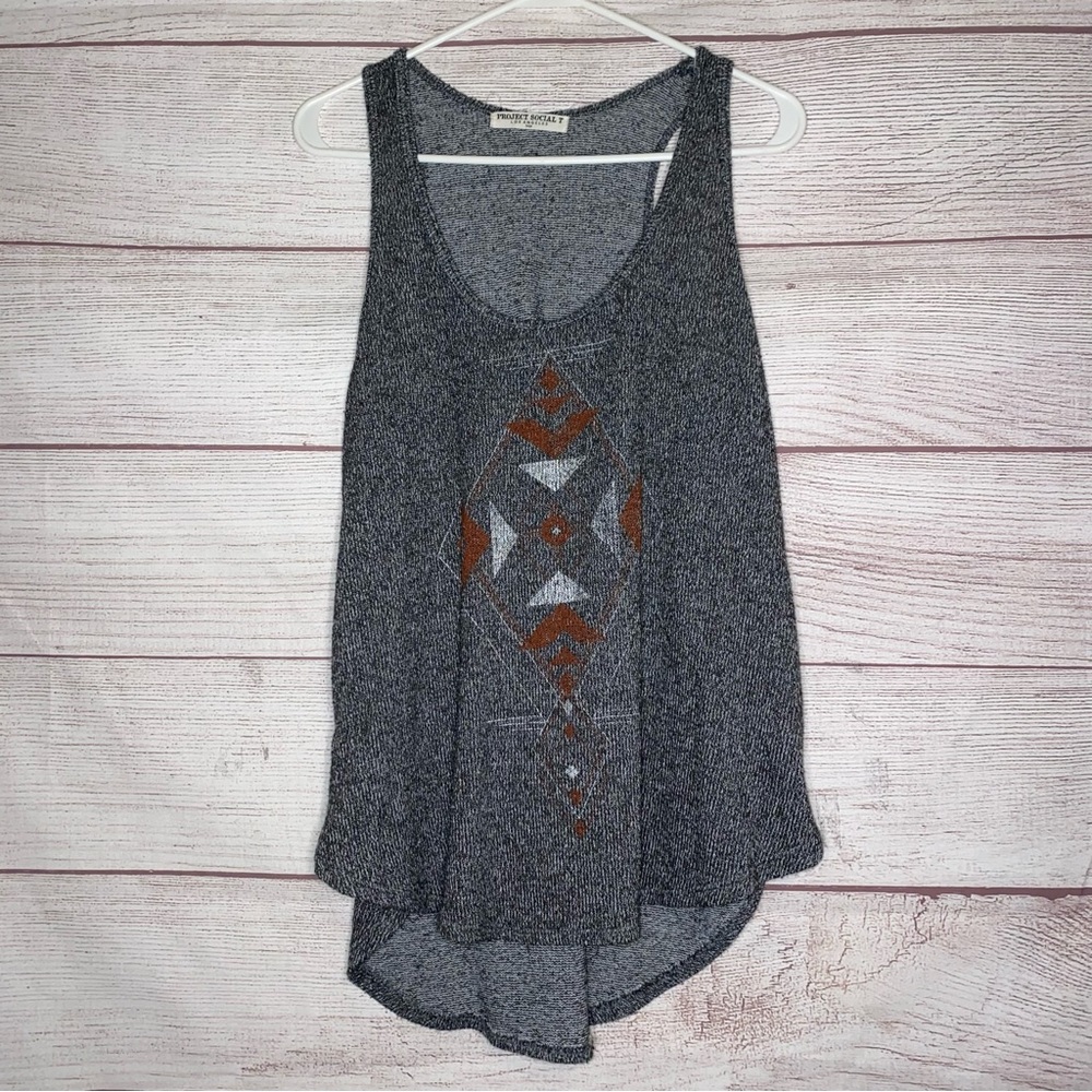 Project Social T gray tank high-low